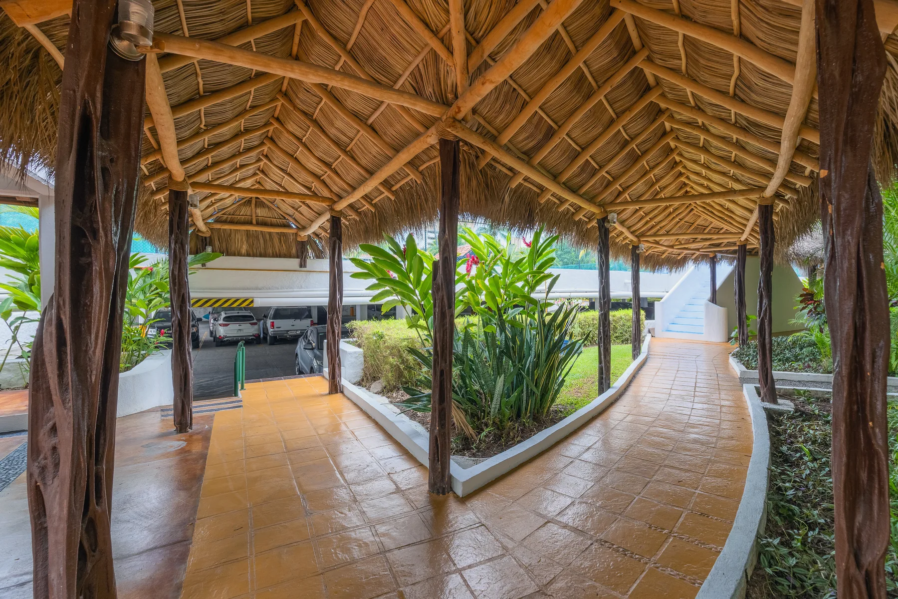 Interior of the large residents' palapa